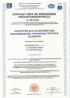 Geosiatki firmy "Intergrid" - 	Certyfikat zakładowej kontroli produkcji (niem.)