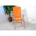 Pomarańczowe składane krzesło aluminiowe , ogrodowe, campingowe, regulowane,